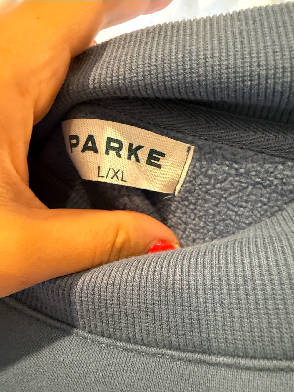 Parke washed indigo mockneck L/XL - Picture 2 of 3